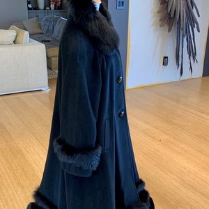 Cashmere & fur coat
